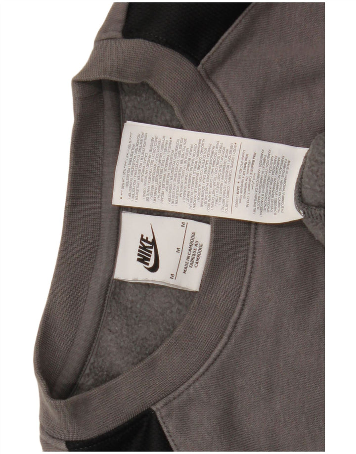 Nike Hombre Sudadera con gráfico tipo jersey de algodón color block en gris medio