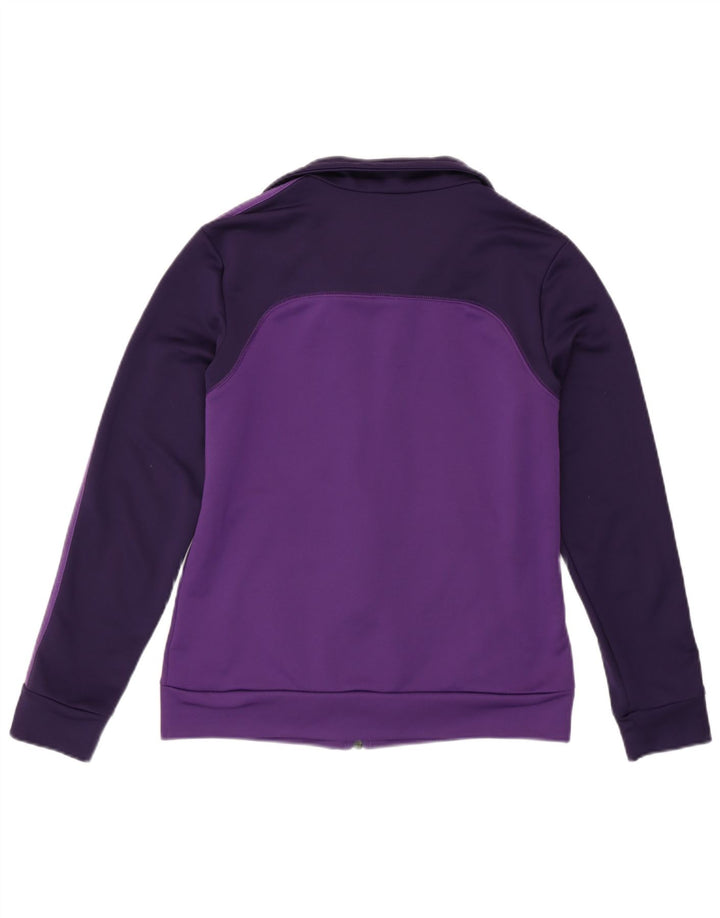Adidas Mujer Chándal Top Chaqueta UK 8/10 Pequeño Púrpura Poliéster