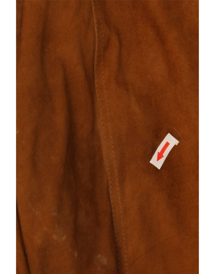 VINTAGE Chaqueta bomber de ante para hombre IT 52 XL Marrón