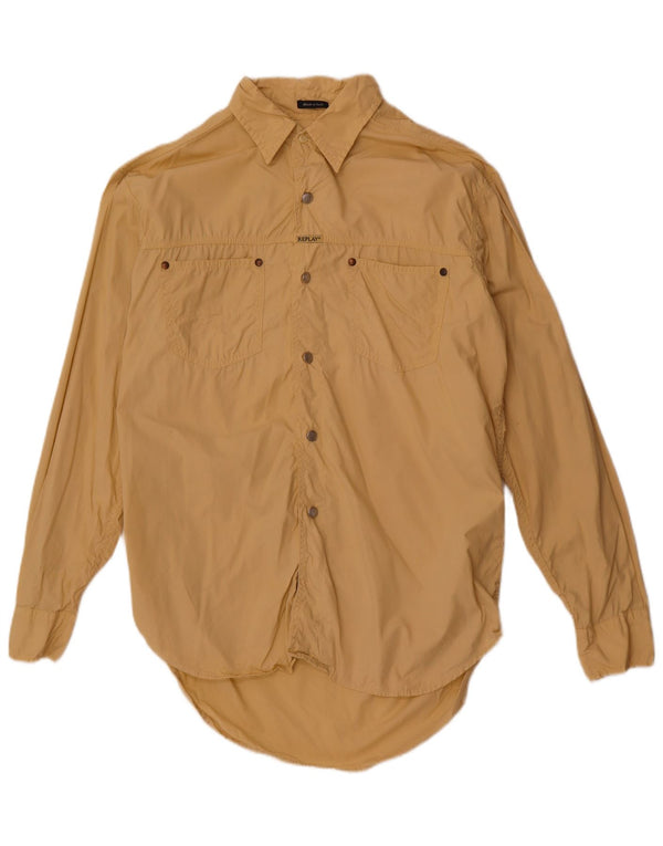 Camisa Replay Mujer ES 40 XL Algodón Beige