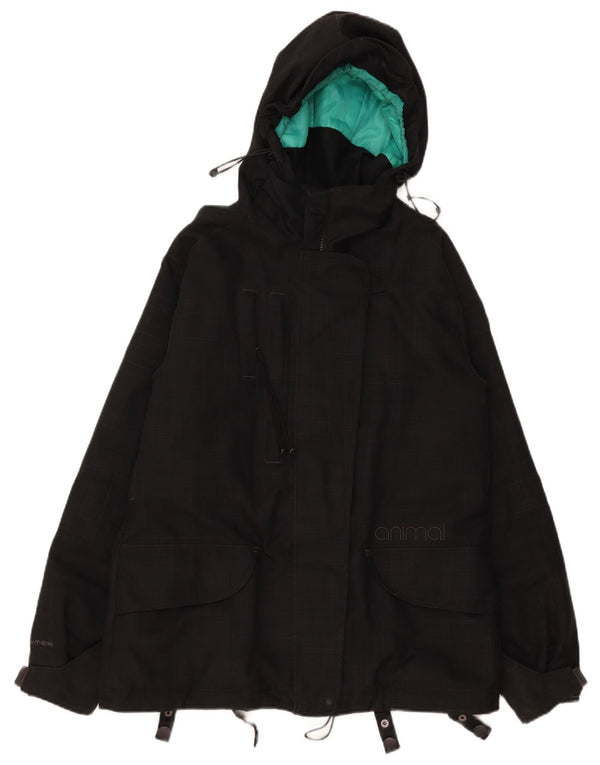 Chaqueta cortavientos con capucha para mujer Animal UK 44 Grande Poliéster a cuadros negros