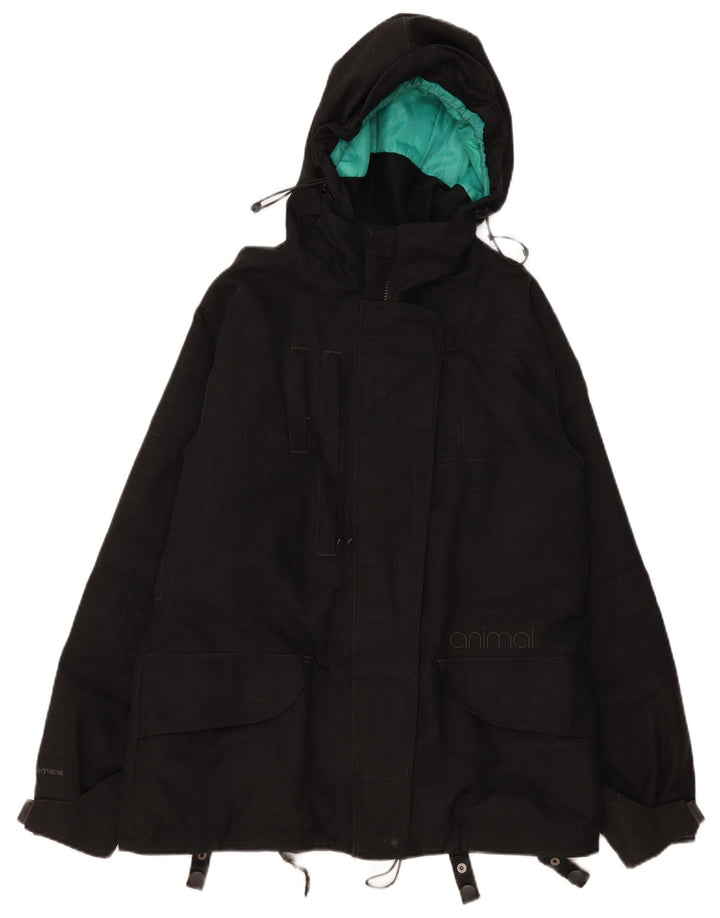 Chaqueta cortavientos con capucha para mujer Animal UK 44 Grande Poliéster a cuadros negros