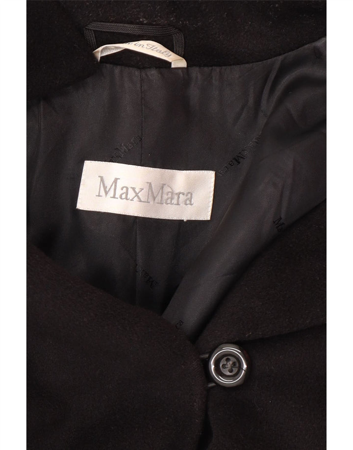 MAX MARA Abrigo para mujer UK 8 Small Black Wool Classic