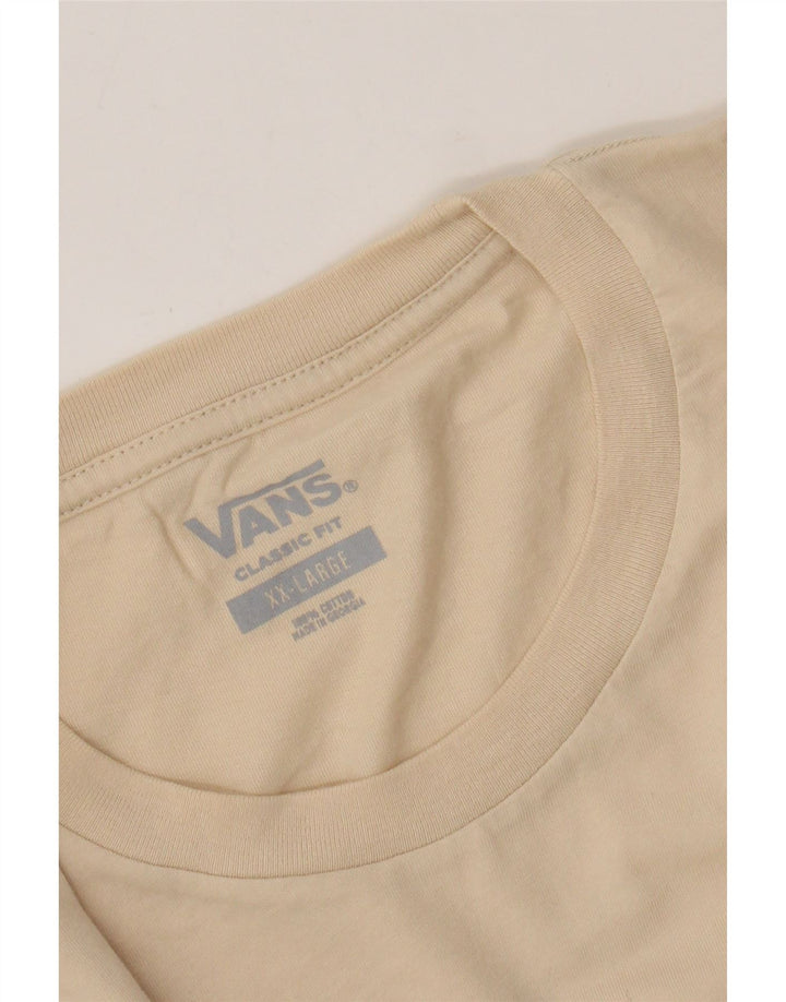VANS Camiseta de corte clásico para hombre Top 2XL Algodón beige