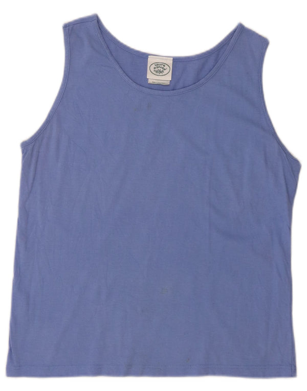 Laura Ashley - Top corto para mujer, talla 40, algodón azul grande