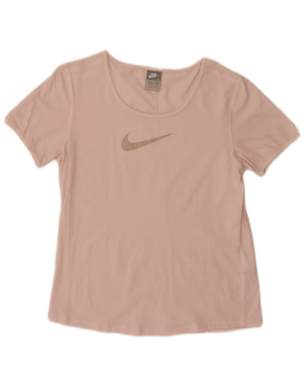 Nike Camiseta gráfica para mujer Top UK 14/16 Large Pink Cotton