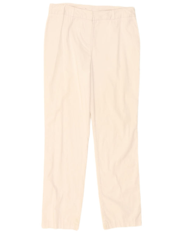 Marks & Spencer Pantalones casuales de cintura alta para mujer UK 12 Medium W32 L30 Whit