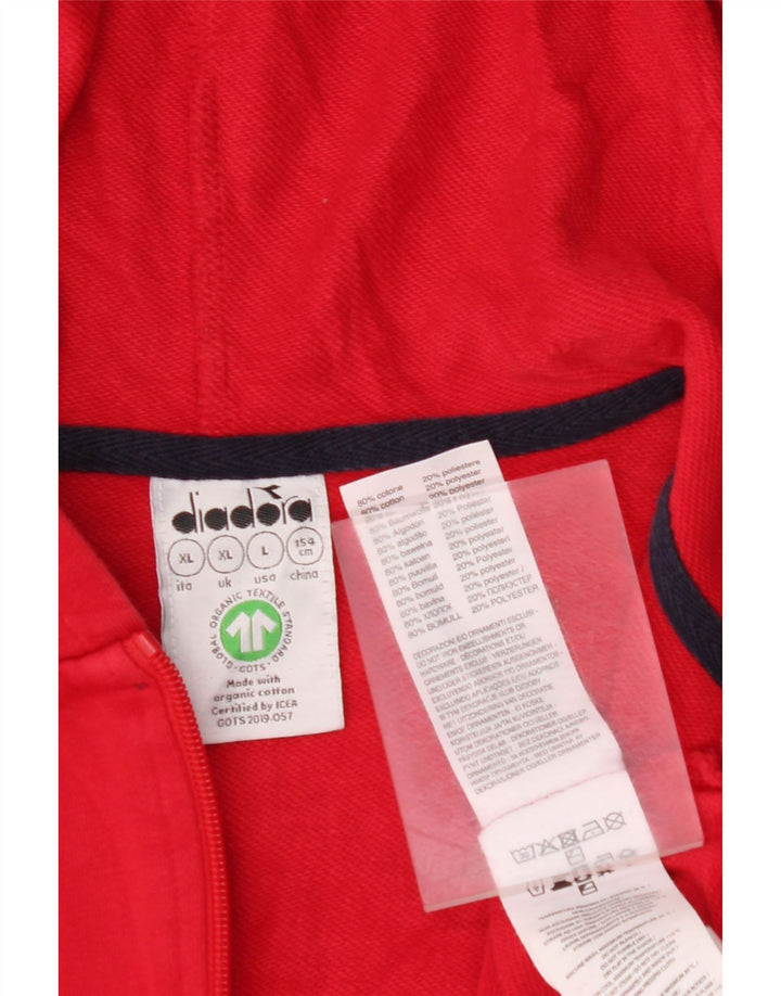 DIADORA Suéter con capucha y cremallera para niños 11-12 años XL Rojo Algodón