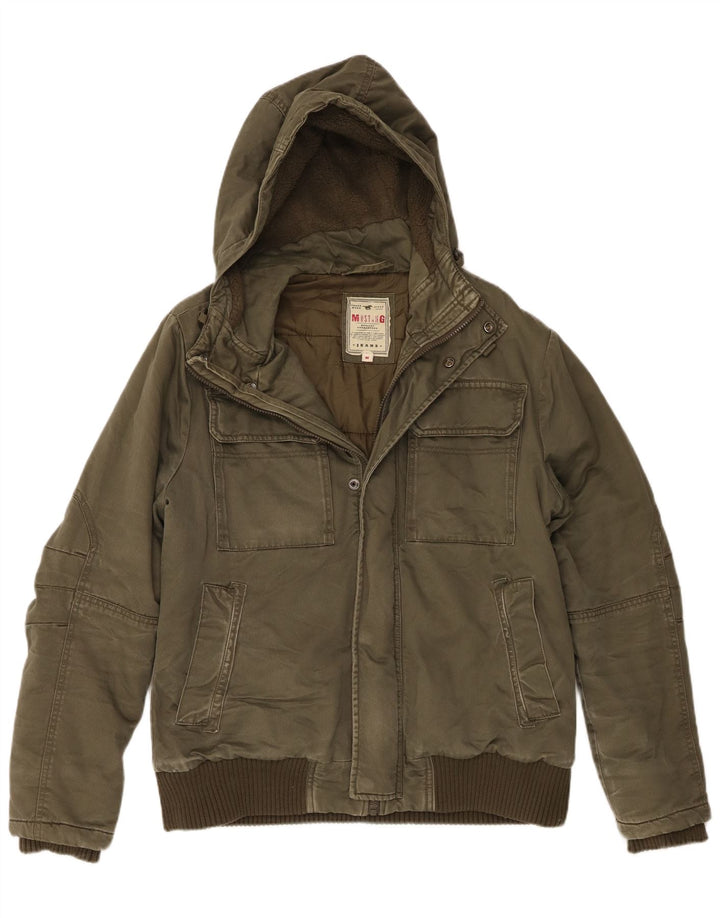 Mustang Chaqueta utilitaria con capucha para hombre UK 38 Medium Khaki Cotton