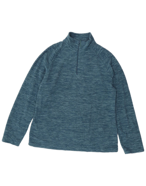 Jersey de forro polar con cuello y cremallera para hombre de Mountain Warehouse con moteados en azul medio