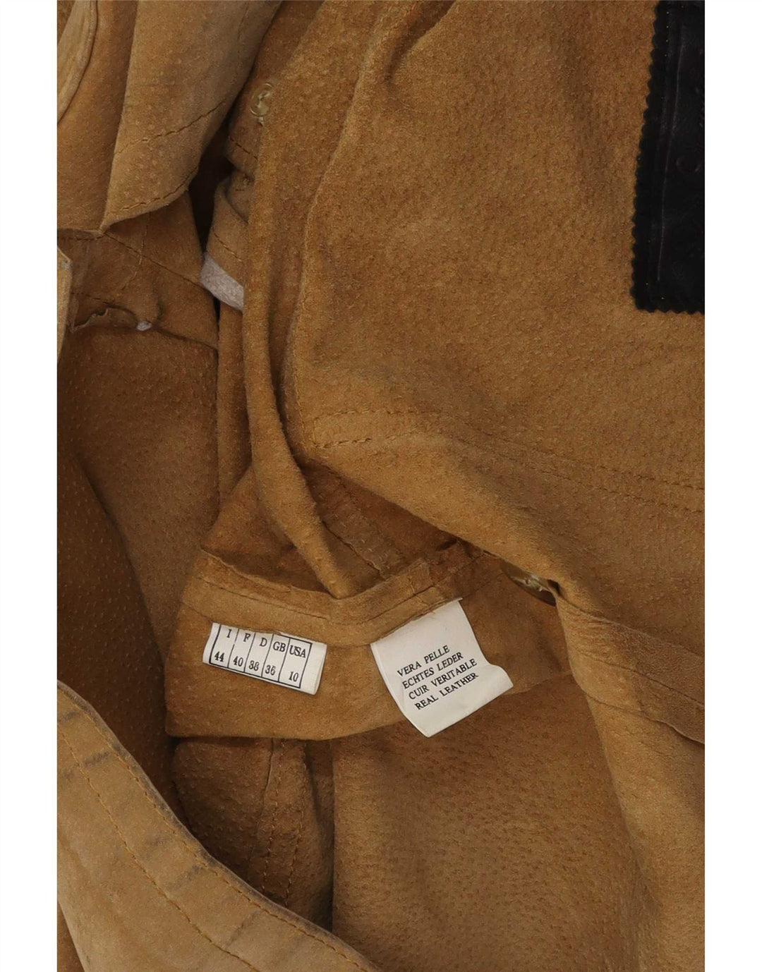 Abrigo vintage de ante para mujer IT 44 Cuero beige medio