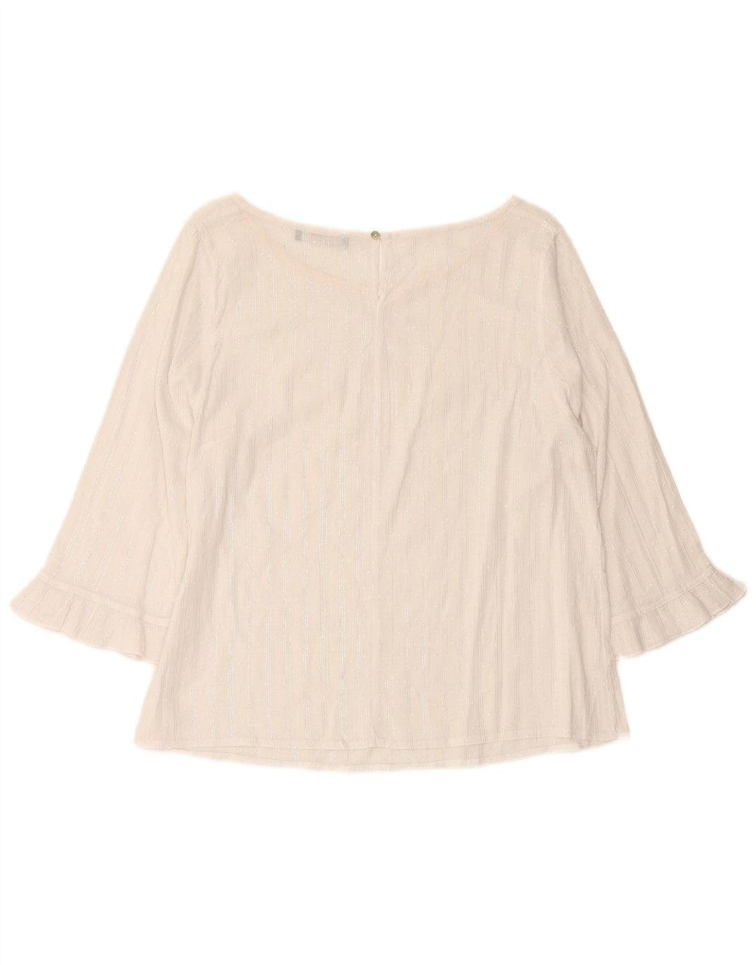 RAGNO Blusa corta de manga 3/4 para mujer UK 40 Mediana Rayas blancas