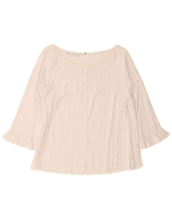 RAGNO Blusa corta de manga 3/4 para mujer UK 40 Mediana Rayas blancas