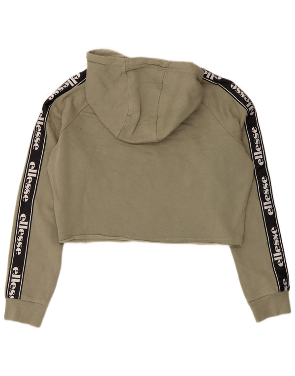 Ellesse - Sudadera con capucha para mujer, diseño gráfico, talla 40, talla grande, color caqui, algodón