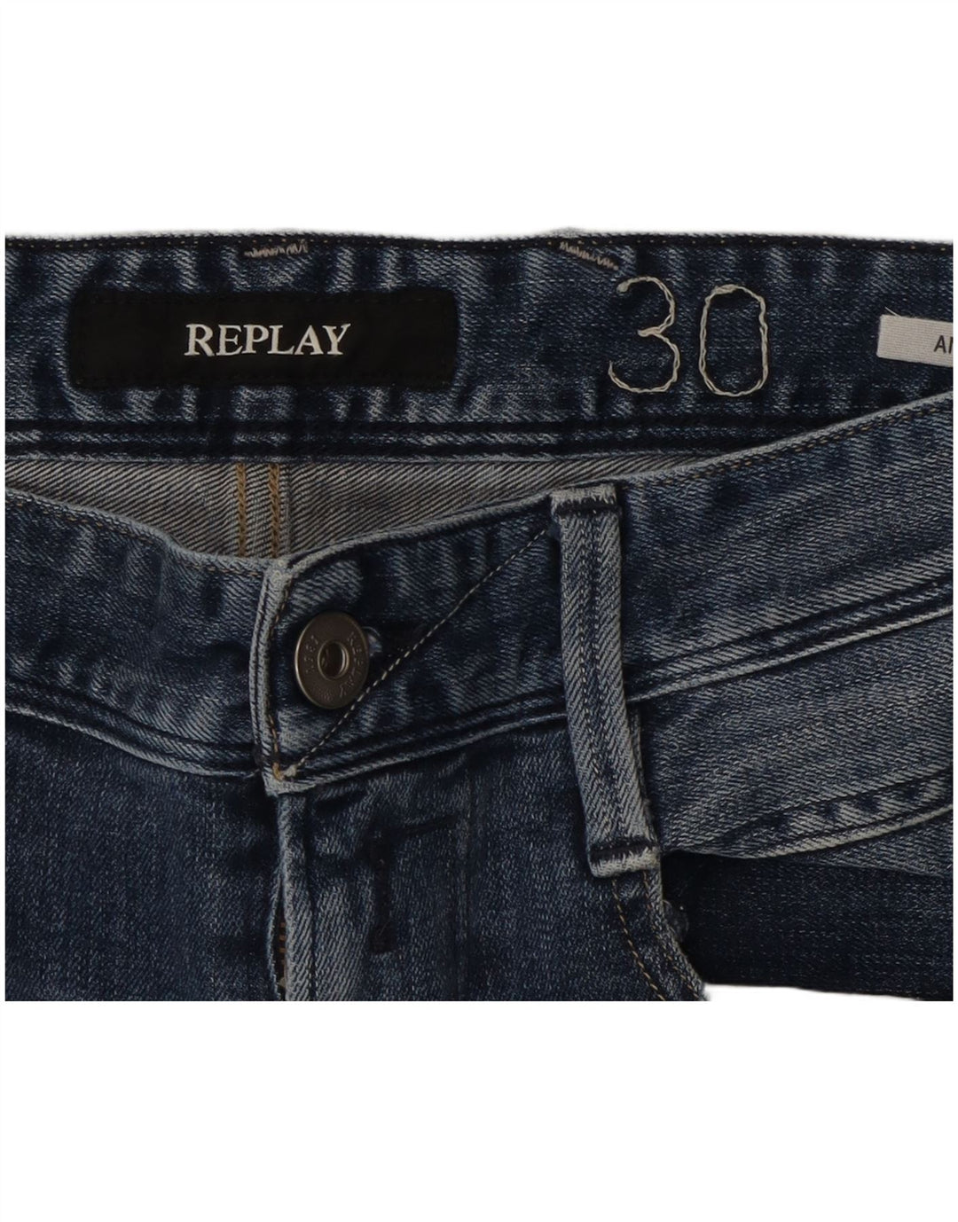 REPLAY Mujer Anbass Vaqueros Slim Desgastados W30 L31 Azul