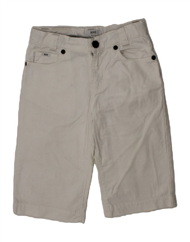 HUGO BOSS Boys Regular Fit Casual Shorts 7-8 Years W20  White Vintage Hugo Boss and Second-Hand Hugo Boss from Messina Hembry 