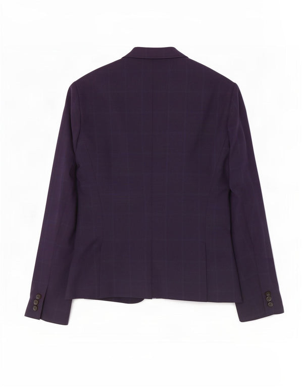 Zara Chaqueta Blazer De 1 Botón Para Mujer EU 38 Small Azul Marino A Cuadros