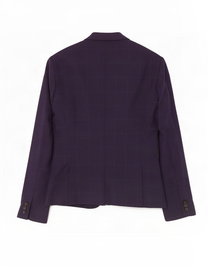 Zara Chaqueta Blazer De 1 Botón Para Mujer EU 38 Small Azul Marino A Cuadros