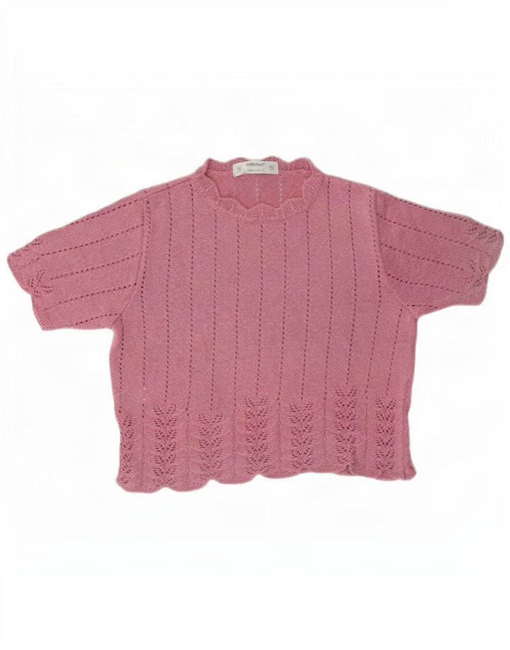 St Michael - Jersey de manga corta con cuello redondo para mujer, talla 40, color rosa medio