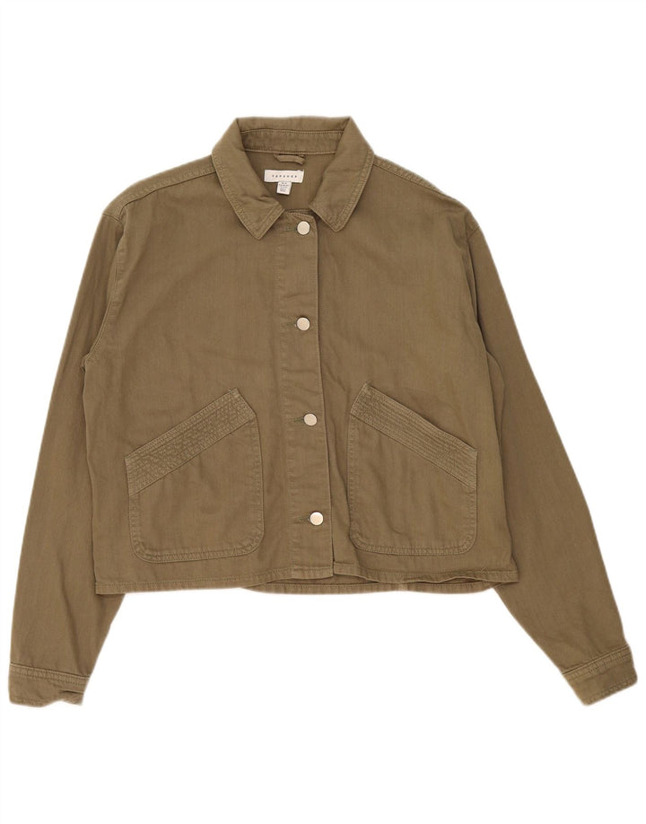 Topshop Chaqueta Bomber Extragrande para Mujer UK 14 Algodón Caqui Mediano