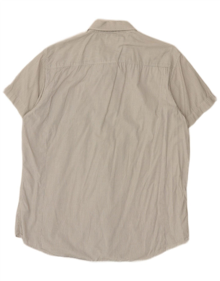 Camisa Lee para hombre XL Algodón blanco a rayas diplomáticas