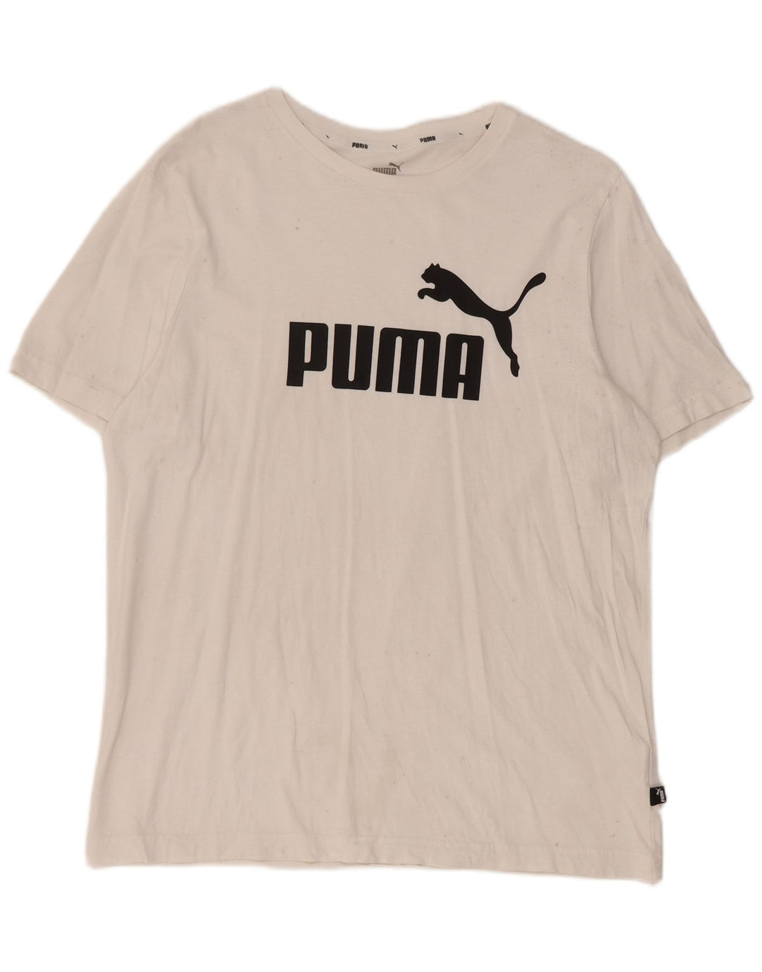 Puma - Camiseta gráfica para hombre, talla grande, algodón blanco