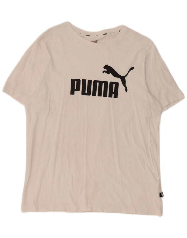 Puma - Camiseta gráfica para hombre, talla grande, algodón blanco