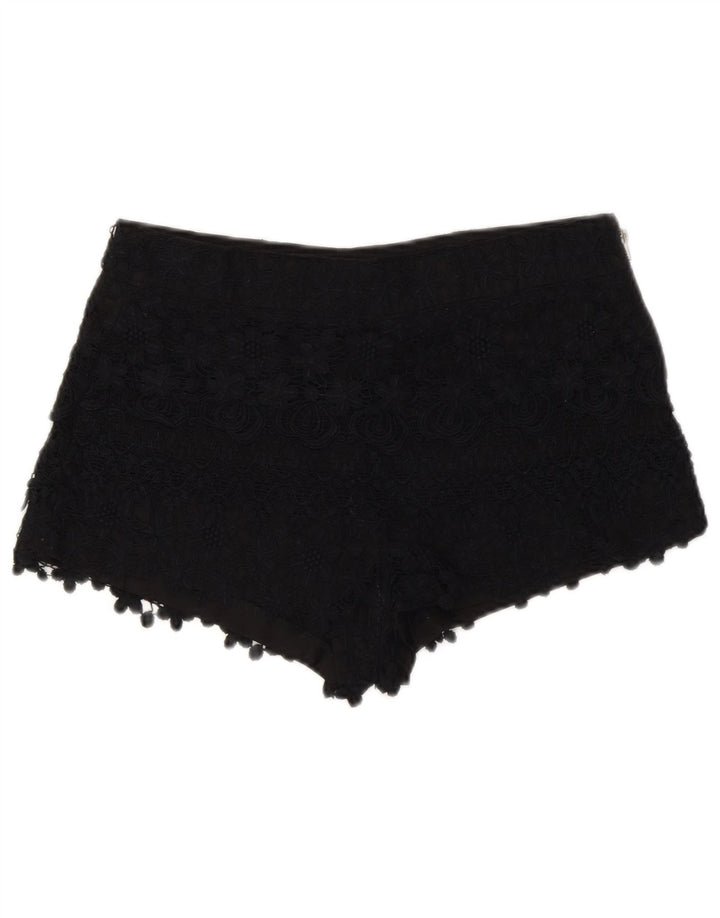 Zara Mujer Hot Pants XS W24 Negro Floral