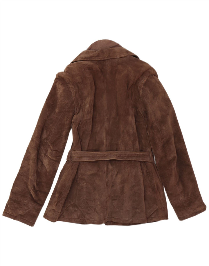 VINTAGE Chaqueta de ante para mujer EU 42 Cuero marrón grande