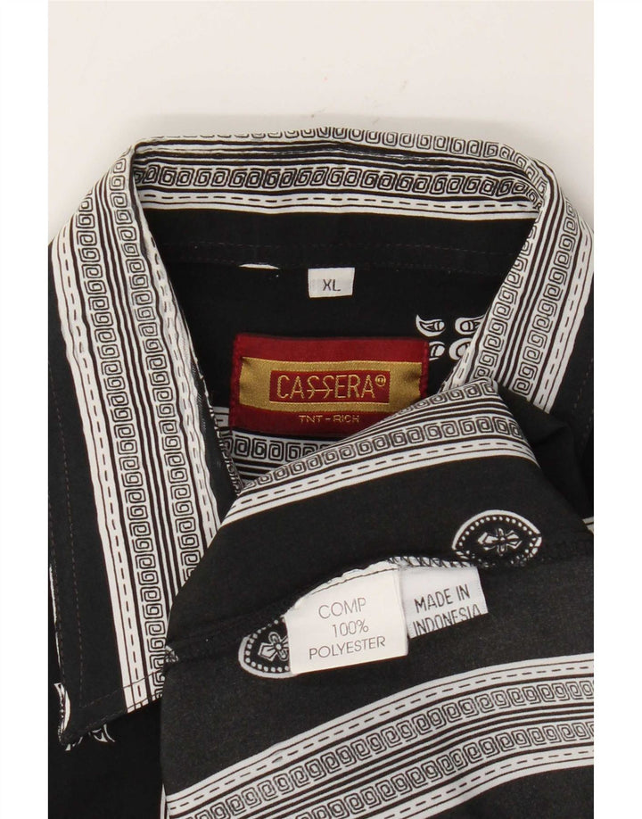 Cassera Camisa Manga Corta Hombre XL Poliéster Geométrico Negro