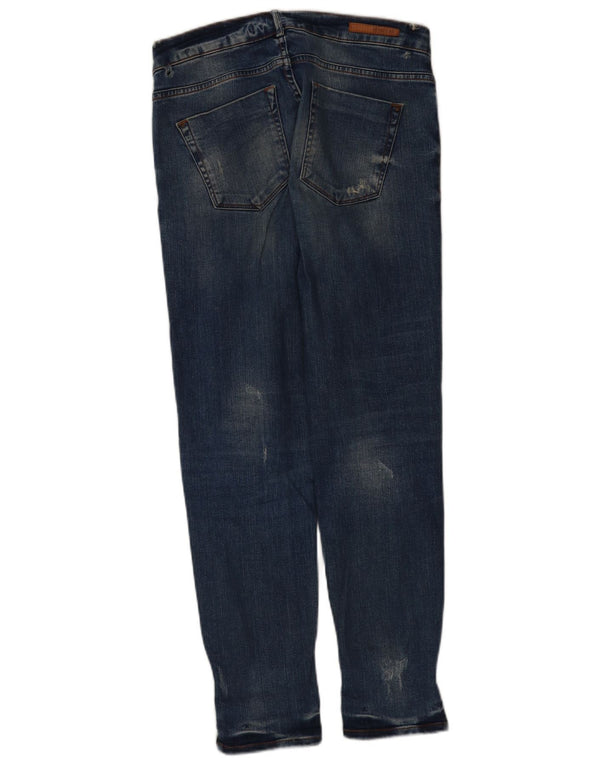 Zara Mujer Trafaluc Vaqueros Slim Desgastados EU 38 Small W28 L28 Azul