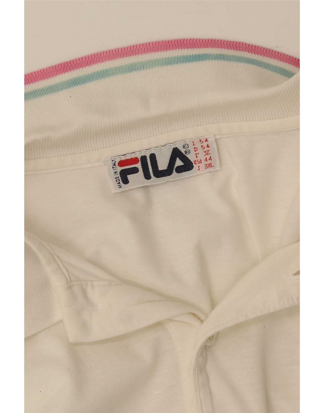 Fila Polo gráfico para hombre IT 54 XL Blanco a rayas