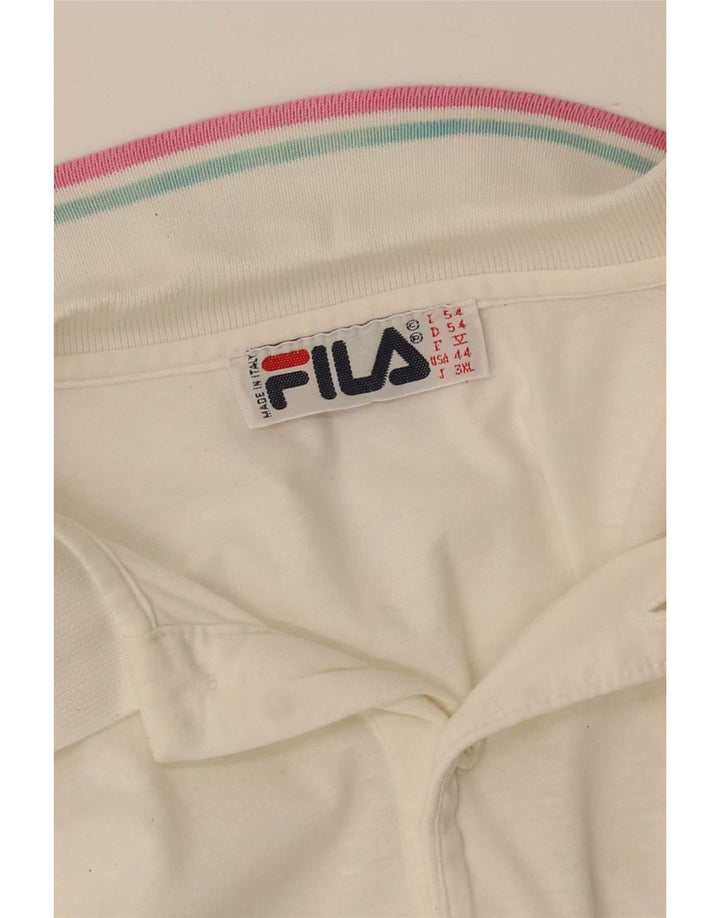 Fila Polo gráfico para hombre IT 54 XL Blanco a rayas