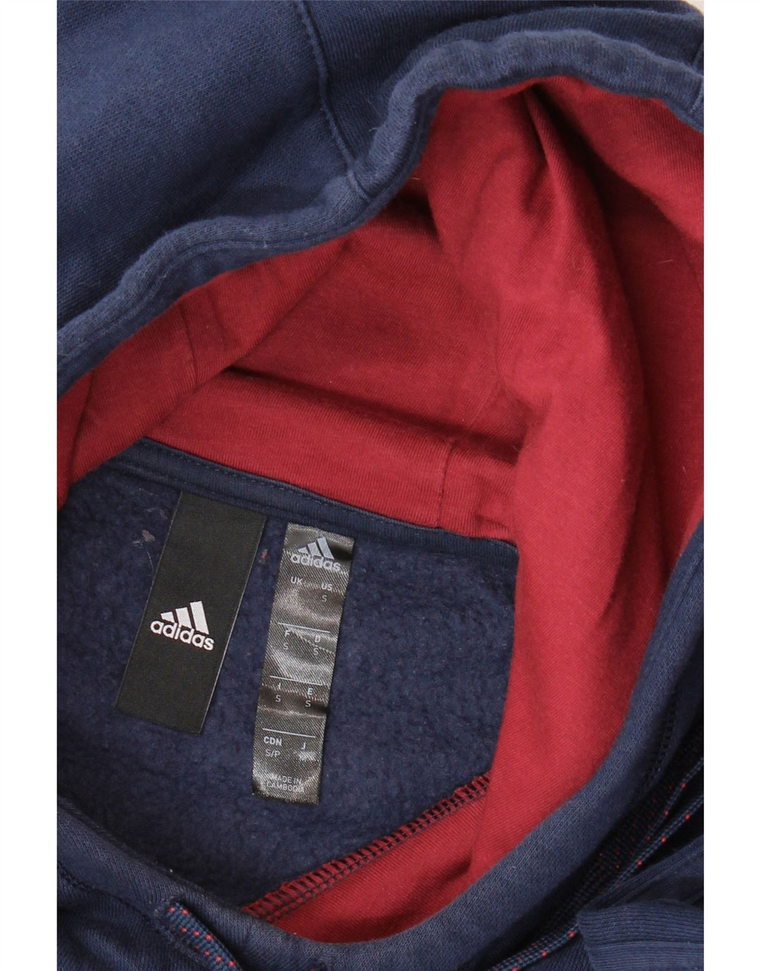 ADIDAS Sudadera con capucha gráfica para hombre, talla pequeña, color azul marino