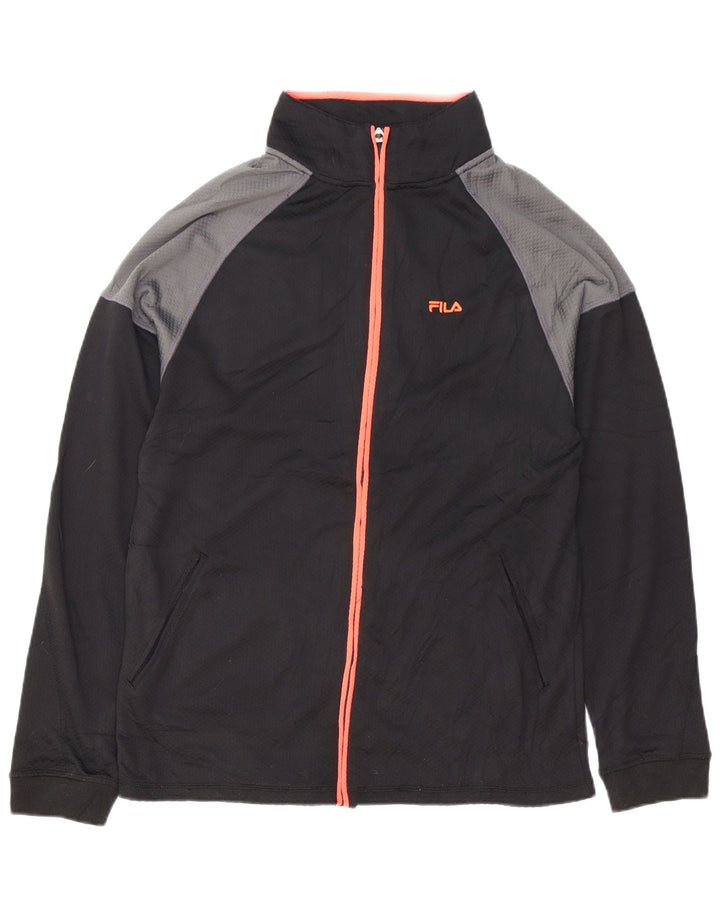 FILA - Chaqueta de chándal para hombre, talla grande, color negro, poliéster