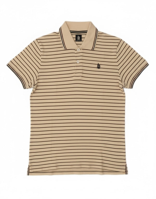 Marina Yachting Polo Hombre Algodón Rayas Beige Pequeño