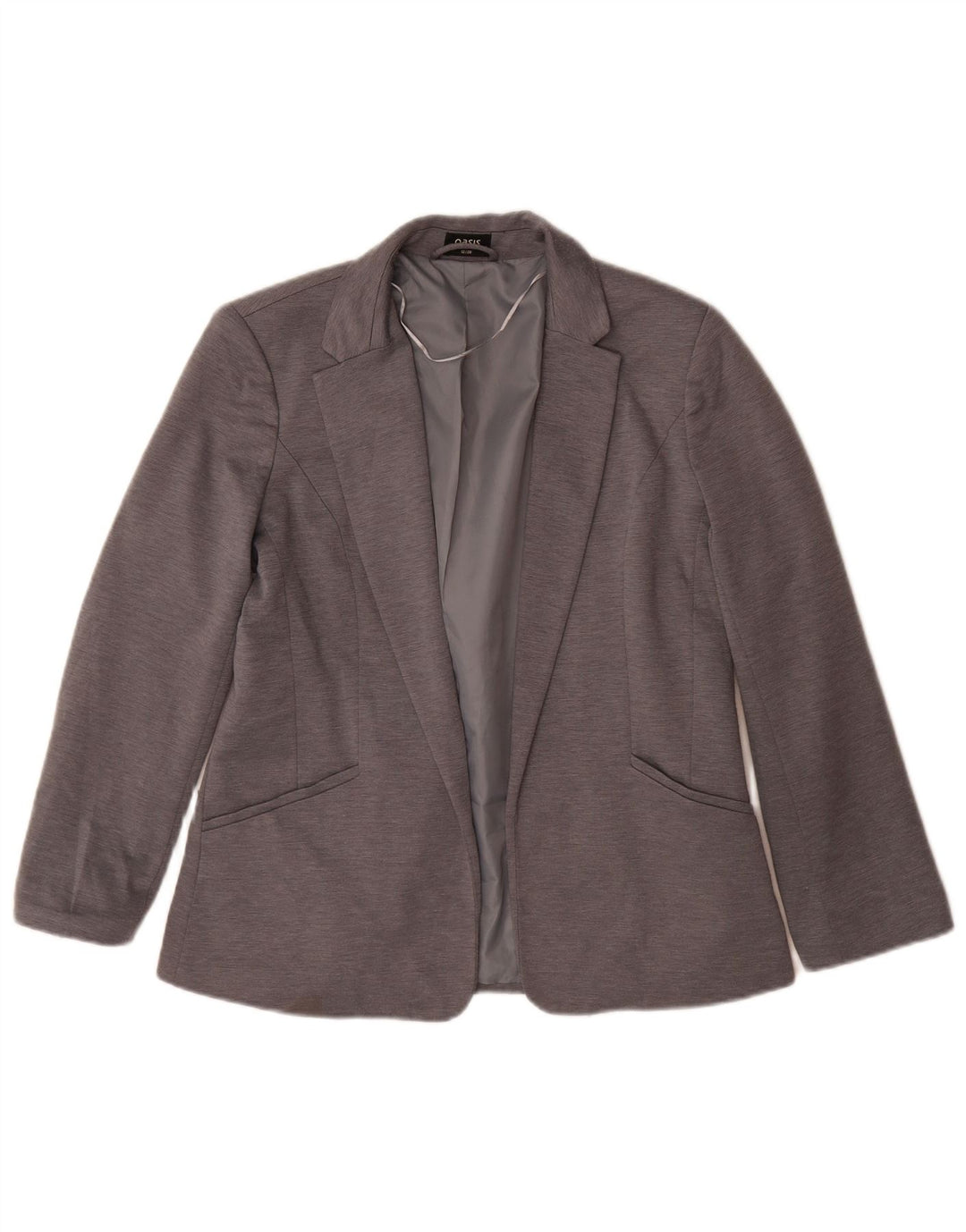 Chaqueta tipo blazer abierta para mujer Oasis UK 40 Poliéster gris medio