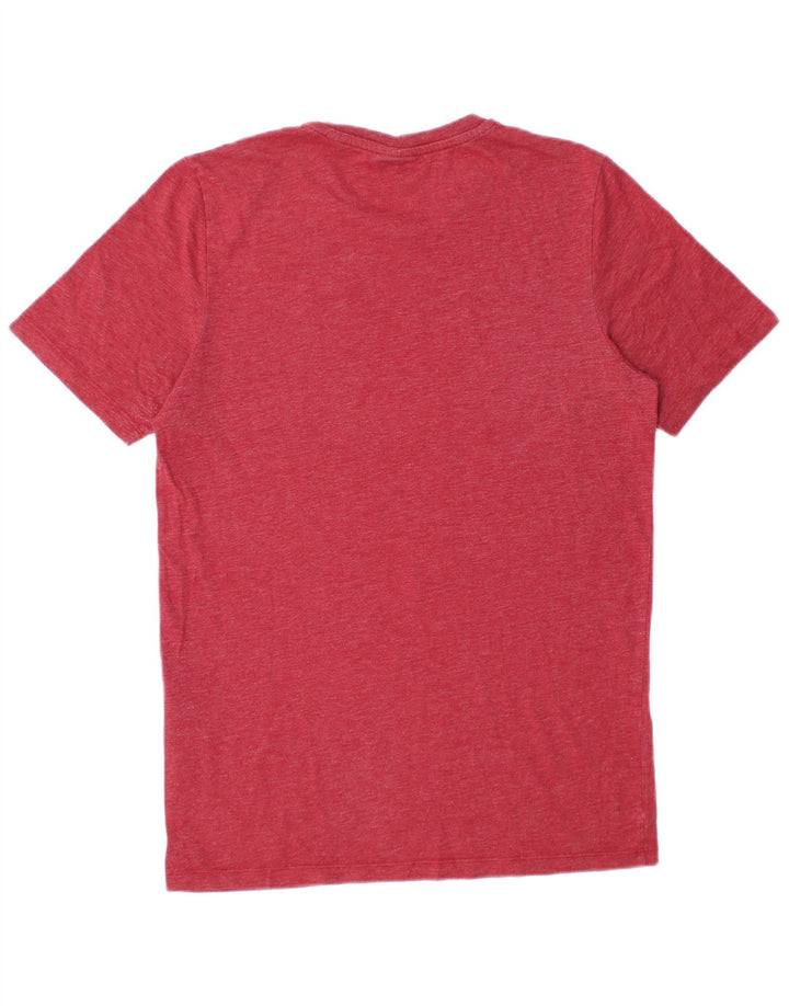 Jack & Jones Hombre Camiseta Gráfica Top Medium Rojo De Algodón Moteado