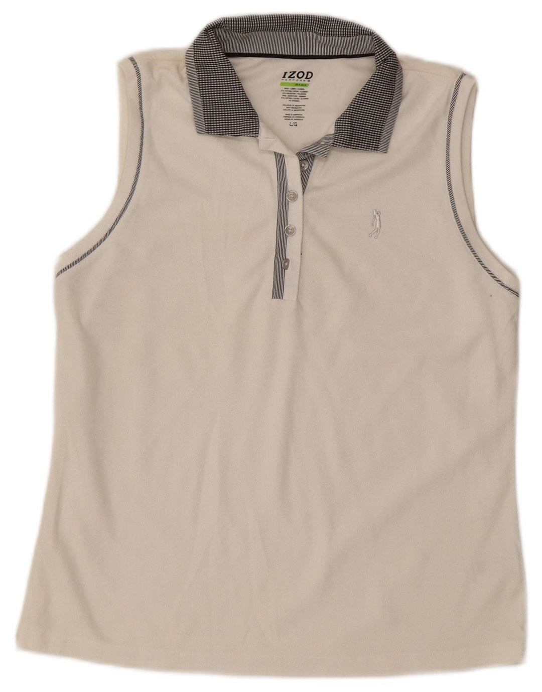 IZOD Polo sin mangas para mujer UK 44 Grande Algodón blanco