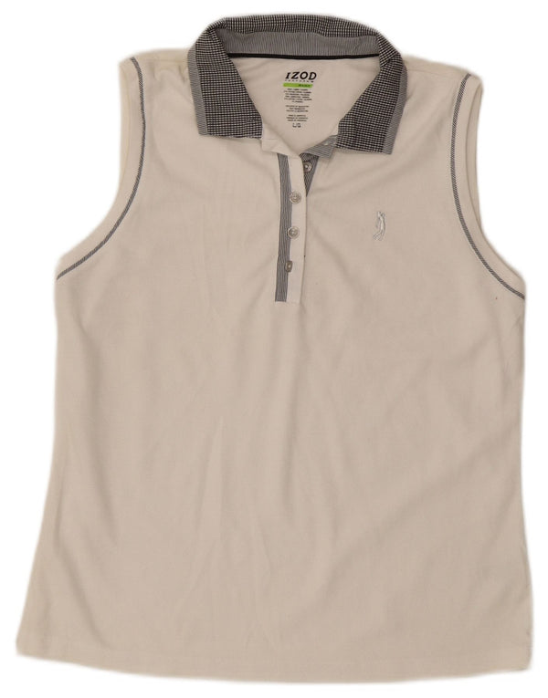 IZOD Polo sin mangas para mujer UK 44 Grande Algodón blanco