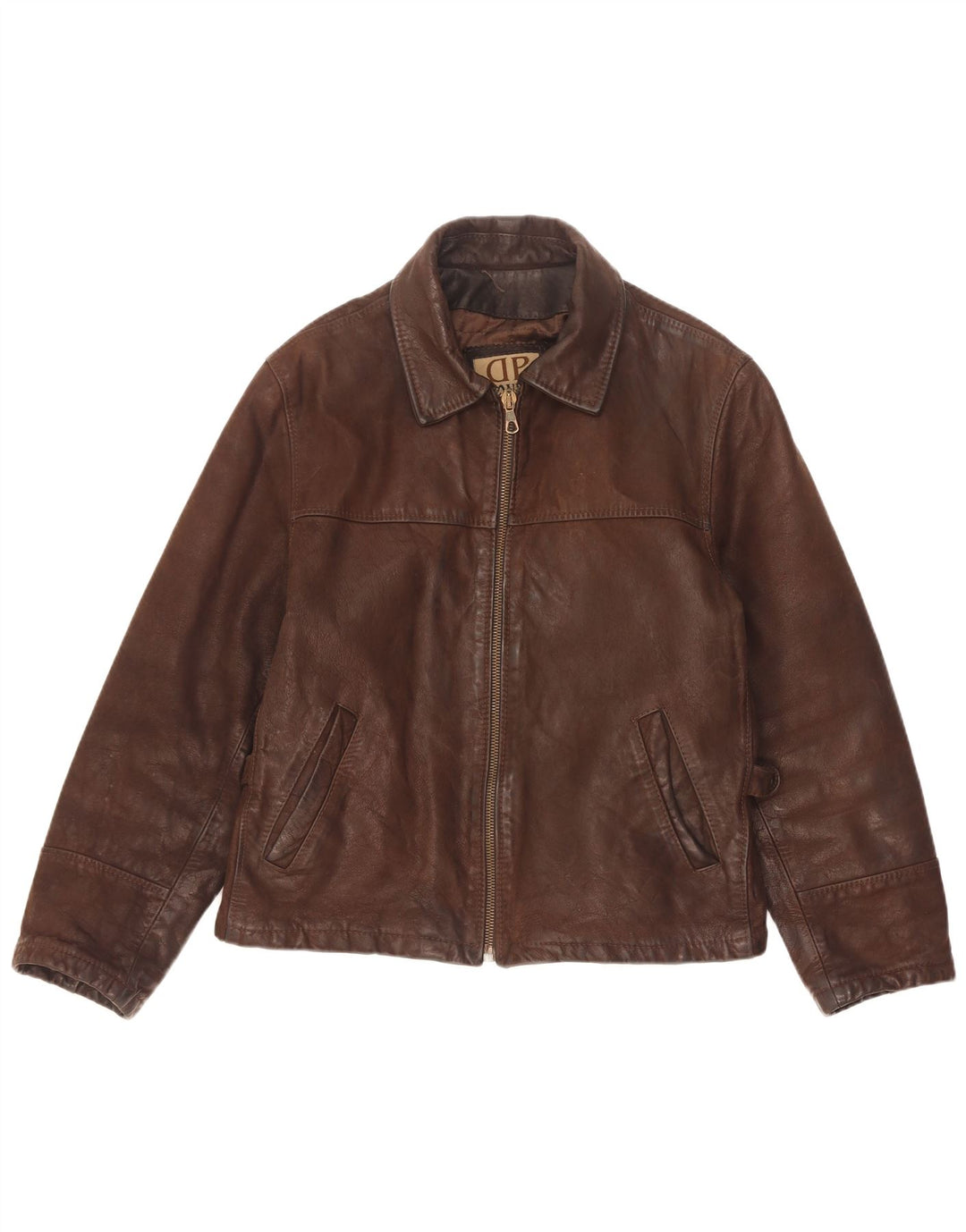 Donna Pelle Chaqueta de cuero holgada para hombre IT 46 Small Brown Leather