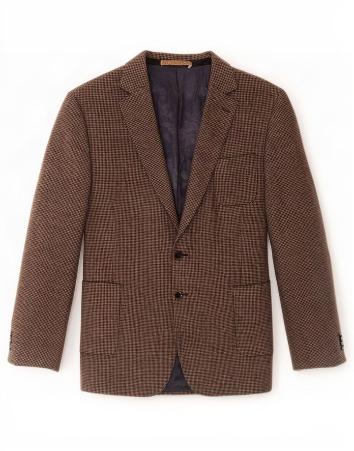 Marks & Spencer Chaqueta tipo blazer larga para hombre UK 44 XL Marrón Pata de gallo