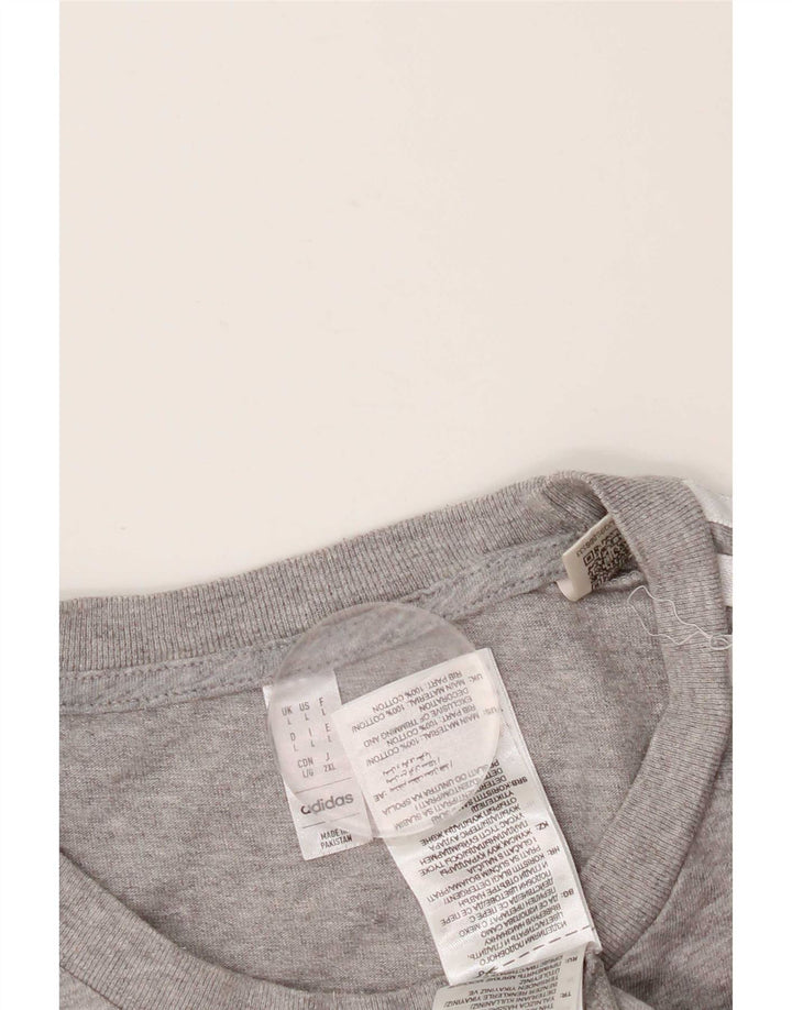 Adidas - Camiseta para hombre, talla grande, algodón moteado gris