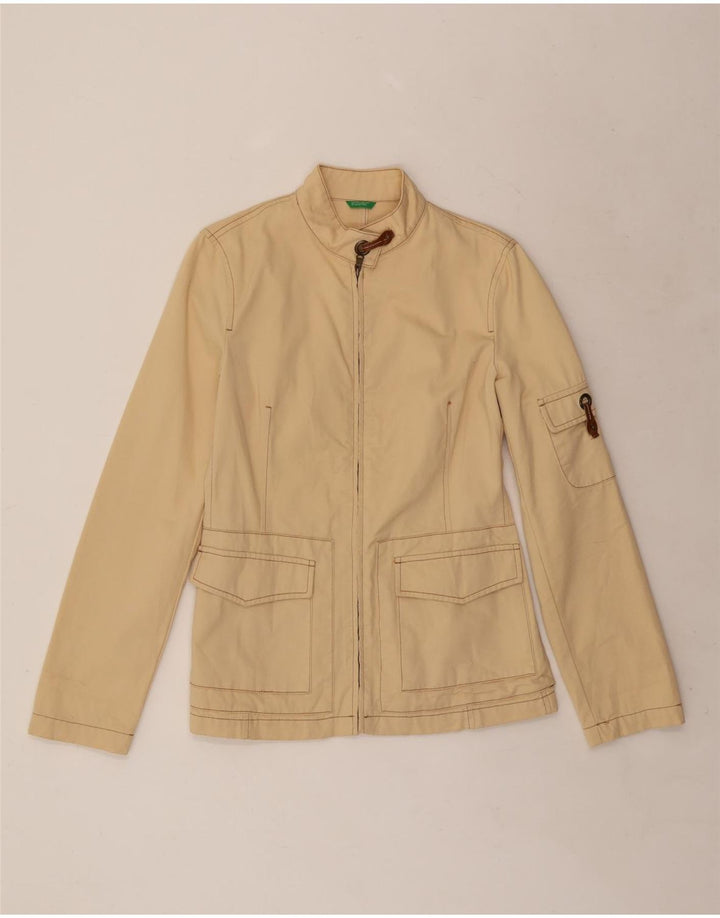 BENETTON Chaqueta utilitaria para mujer IT 42 Algodón beige medio