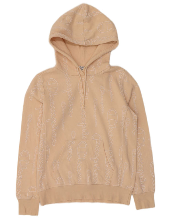Champion Sudadera con capucha gráfica para mujer UK 12 Medium Beige