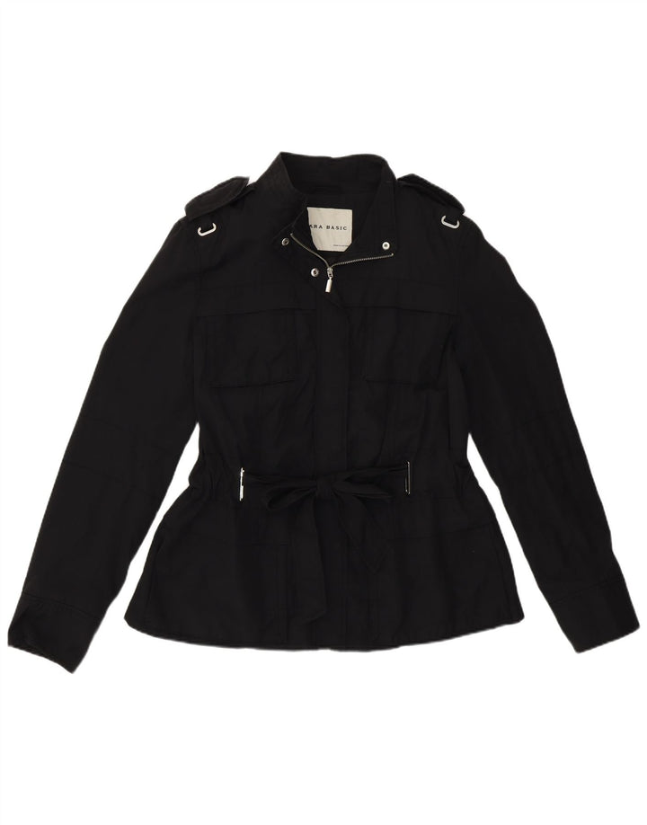Zara Chaqueta Militar Utilitaria para Mujer Reino Unido 46 Grande Negro