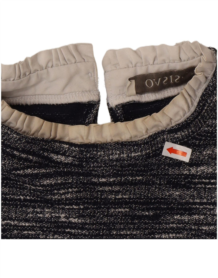 Oasis Mujer Top Manga Larga UK 42 Medio Azul Marino Moteado