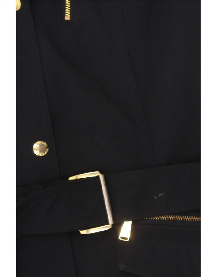 Michael Kors Gabardina con capucha para mujer UK 14 Poliéster azul marino mediano