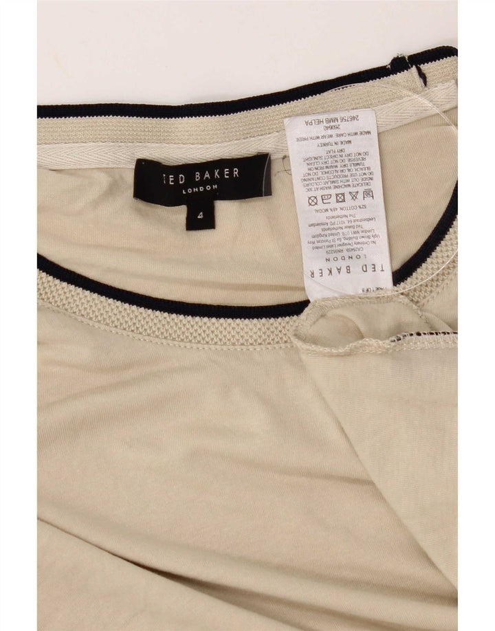 Ted Baker - Camiseta para mujer, talla 4, algodón beige grande