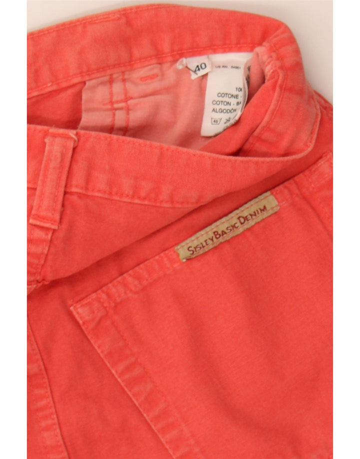 SISLEY Womens Denim Skirt IT 40 Small W26 Red Cotton Vintage Sisley and Second-Hand Sisley from Messina Hembry 
